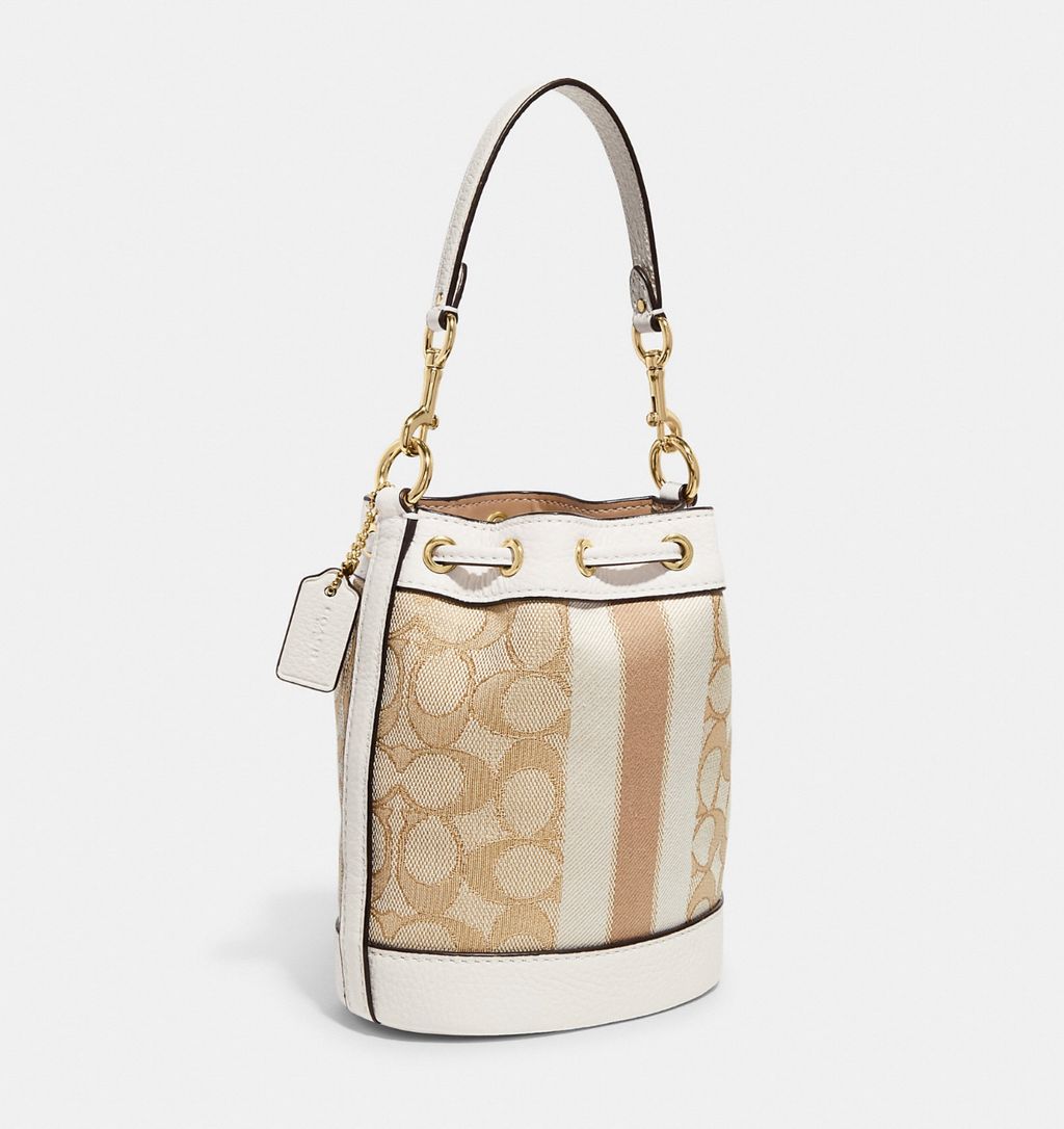Coach Mini Dempsey Bucket Bag In Signature Jacquard With Stripe And Coach  Patch C8322 – Luxe Paradise