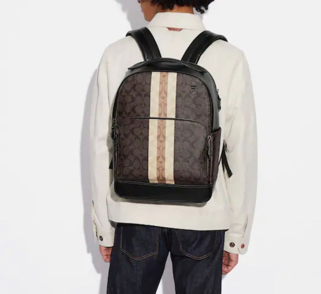 Coach Graham Backpack In Signature Canvas With Varsity Stripe C3230 ...