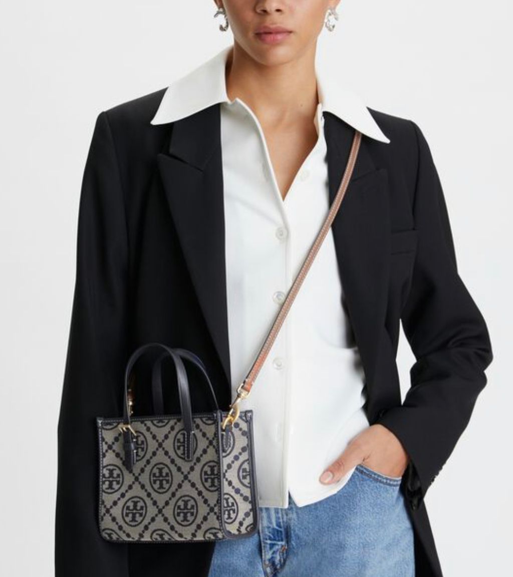 Tory Burch Small T Monogram Denim Tote – Luxe Paradise