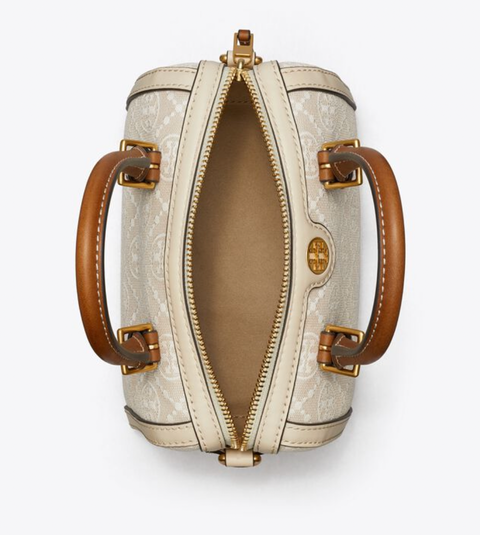 Tory Burch Petite T Monogram Barrel Bag Natural Women