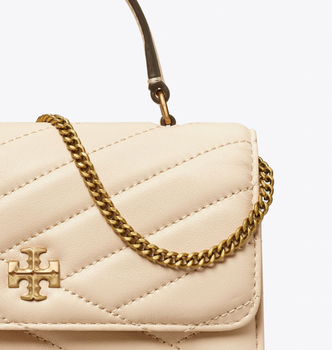 Tory Burch Kira Chevron Mini Top-Handle Chain Wallet