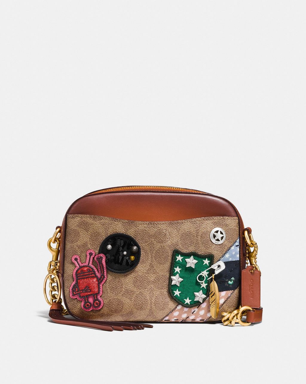 Coach X Keith Haring Camera Bag In Signature Patchwork F31065 – Luxe Paradise Coach X Keith Haring Camera Bag In Signature Patchwork F31065 – Luxe Paradise