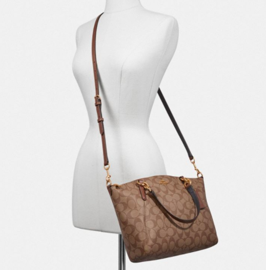 coach small kelsey signature brown