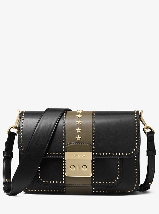 Michael Kors Sloan Editor Studded Leather Shoulder Bag