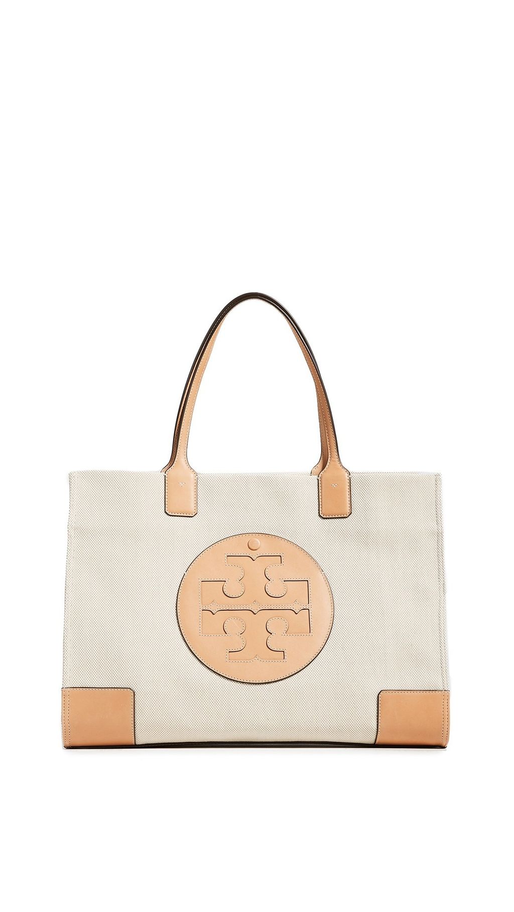 Tory Burch Ella canvas market tote natural color cotton pocket