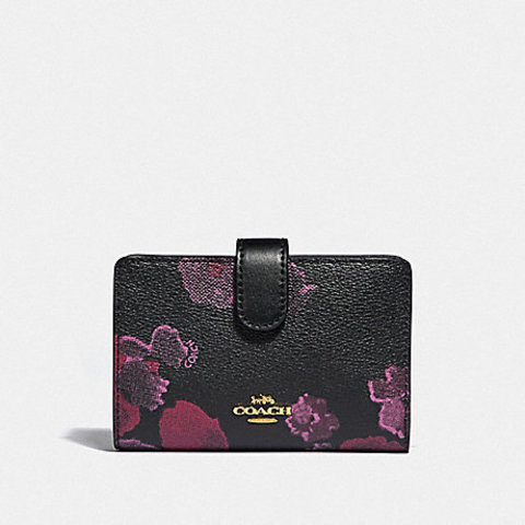 halftone wallet coach zip corner floral medium