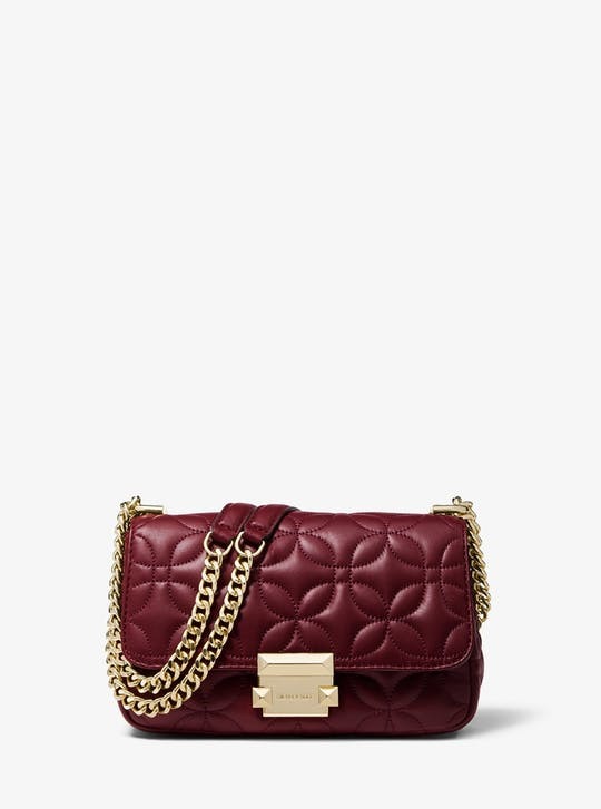 michael kors sloan small floral quilted leather shoulder bag