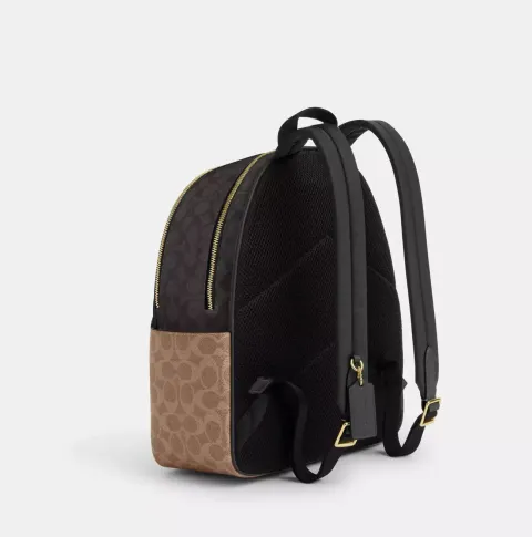 Ready Stock] Coach Court Backpack In Blocked Signature Canvas