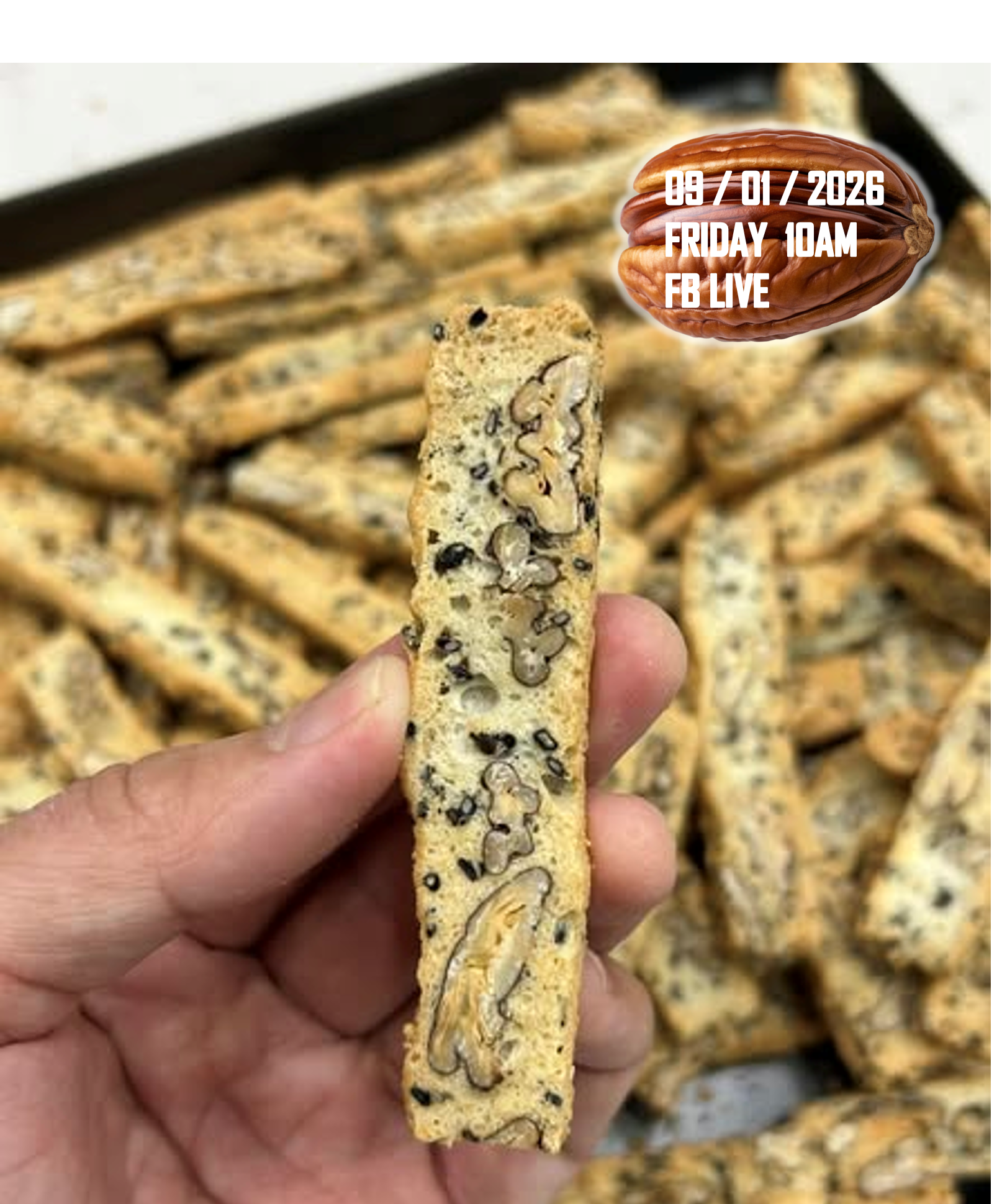 黑芝麻坚果脆饼Black Sesame Crispy Biscuit 260109