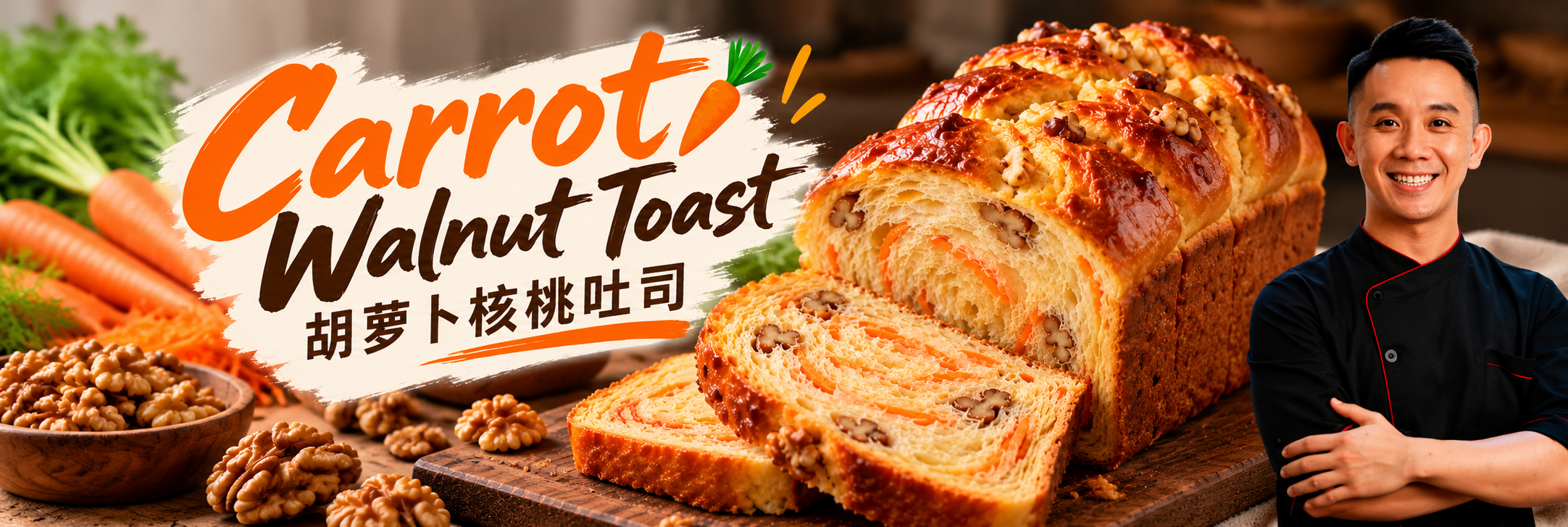 胡萝卜核桃吐司 Carrot Walnut Toast261002