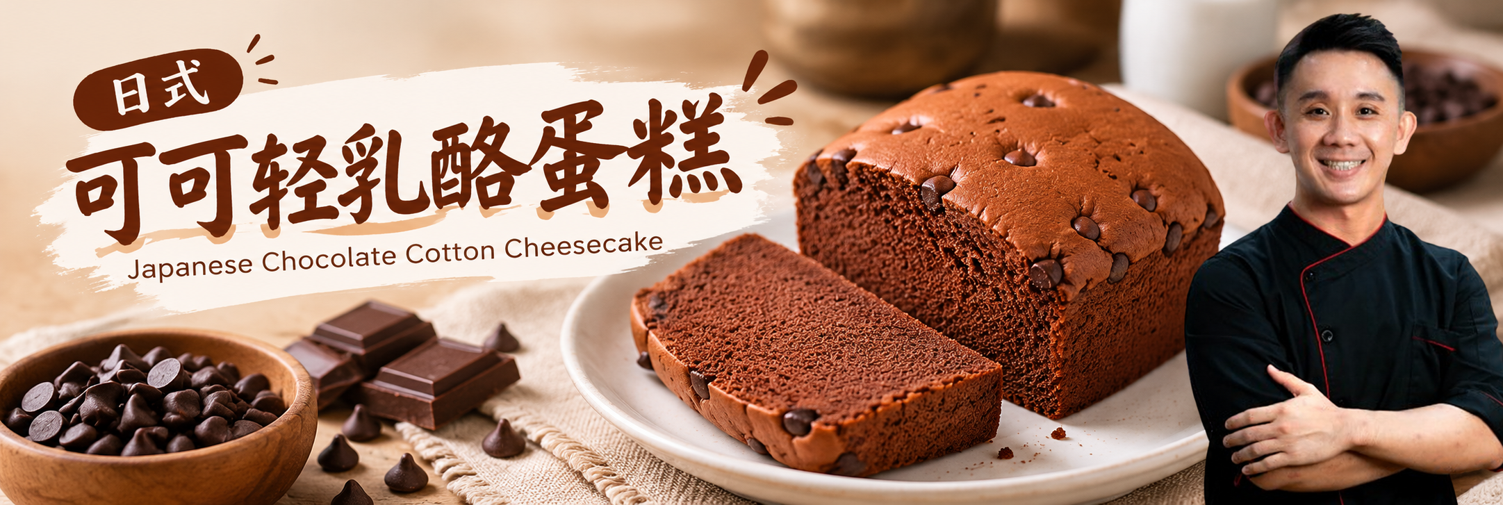日式可可轻乳酪蛋糕Japanese Chocolate Cotton Cheese Cake 261016