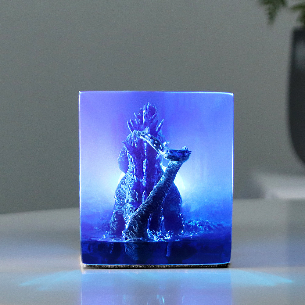 哥斯拉造型夜燈 樹脂工藝LED擺件