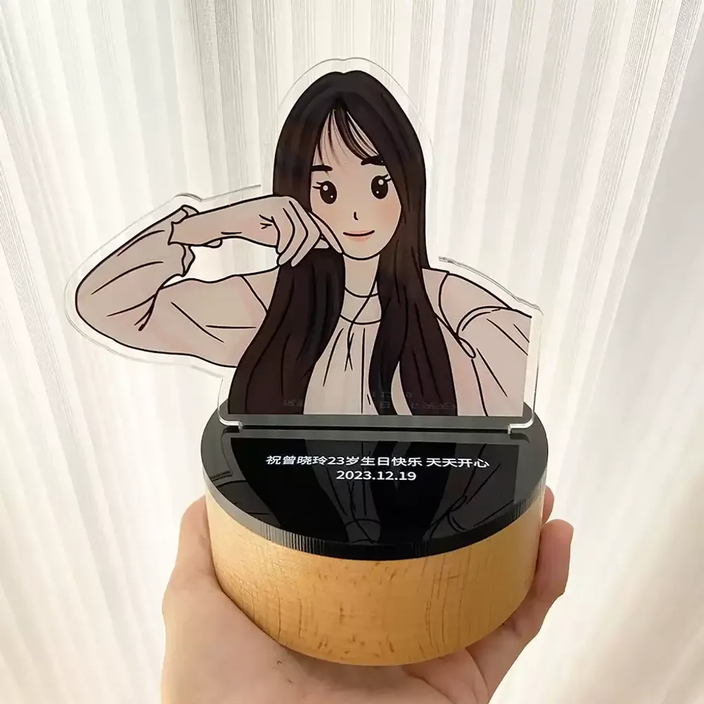 客製化 壓克力手繪音樂盒｜生日禮物 結婚紀念禮 畢業禮物 友誼紀念｜來圖訂製 文字印刷 可選音樂