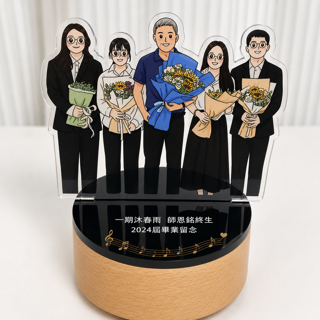 客製化 壓克力手繪音樂盒｜生日禮物 結婚紀念禮 畢業禮物 友誼紀念｜來圖訂製 文字印刷 可選音樂