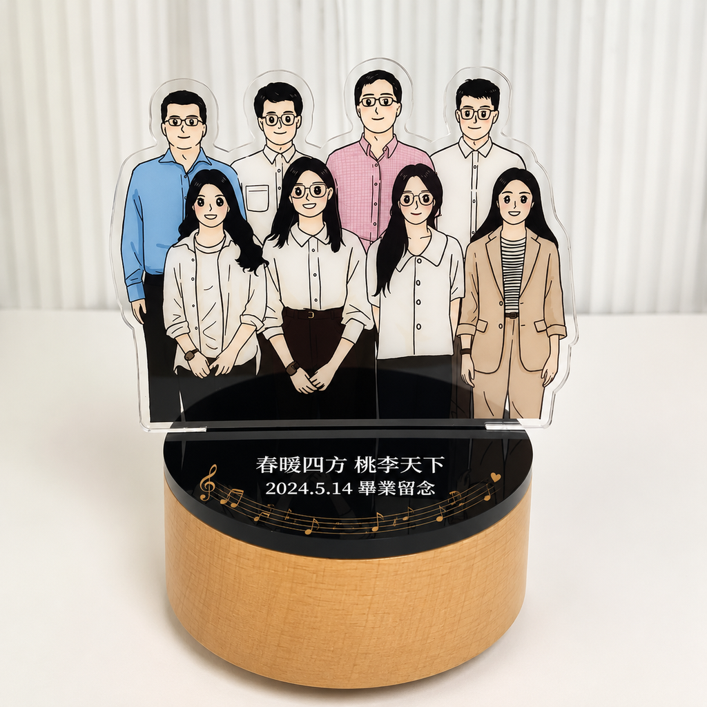 客製化 壓克力手繪音樂盒｜生日禮物 結婚紀念禮 畢業禮物 友誼紀念｜來圖訂製 文字印刷 可選音樂