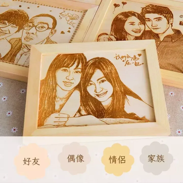 木刻畫訂製 雷射雕刻 結婚 紀念日禮物 好友 偶像 情侶 家族