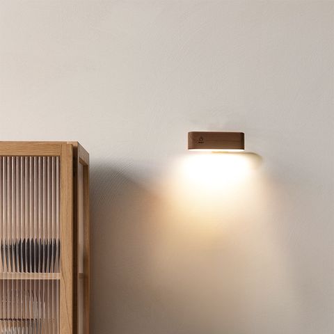 智能人體感應燈 原木小夜燈 磁吸充電壁燈