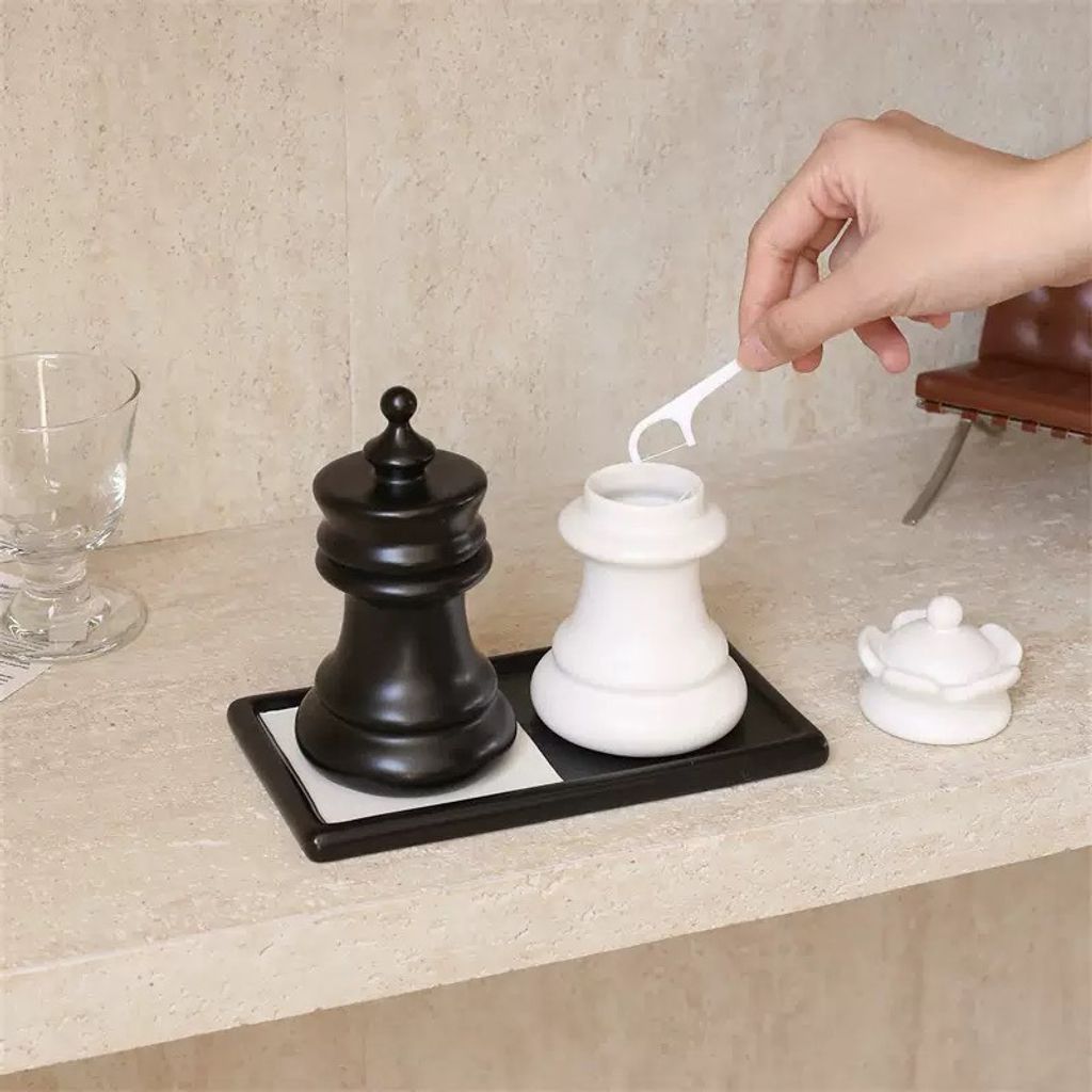 創意西洋棋造型牙籤罐牙籤筒牙籤盒牙線筒牙線罐牙線收納盒棉花棒罐棉花棒筒棉花棒收納盒