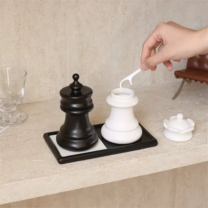 創意西洋棋造型牙籤罐牙籤筒牙籤盒牙線筒牙線罐牙線收納盒棉花棒罐棉花棒筒棉花棒收納盒