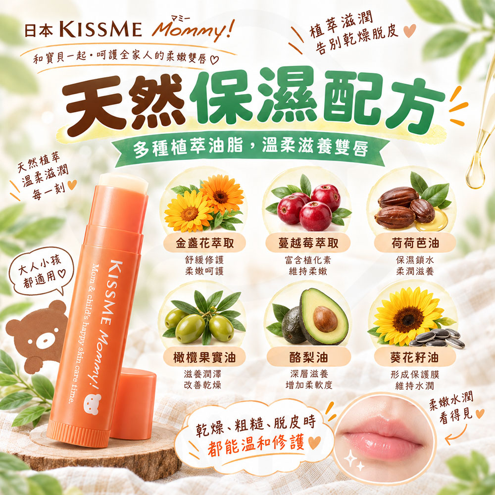 KISSME Mommy 親子護唇膏升級N 蝦4