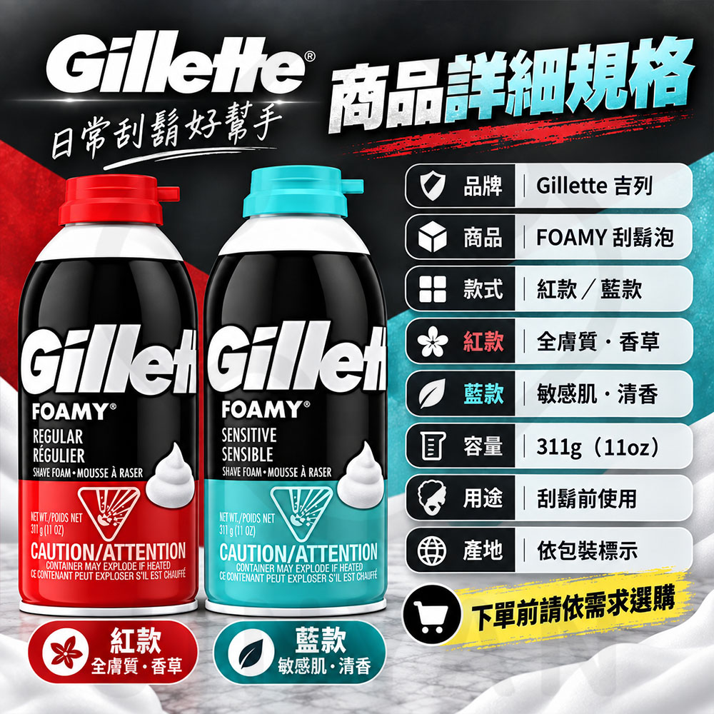 Gillette 吉列刮鬍泡 蝦5