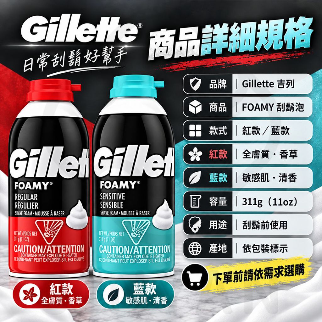 Gillette 吉列刮鬍泡 蝦5