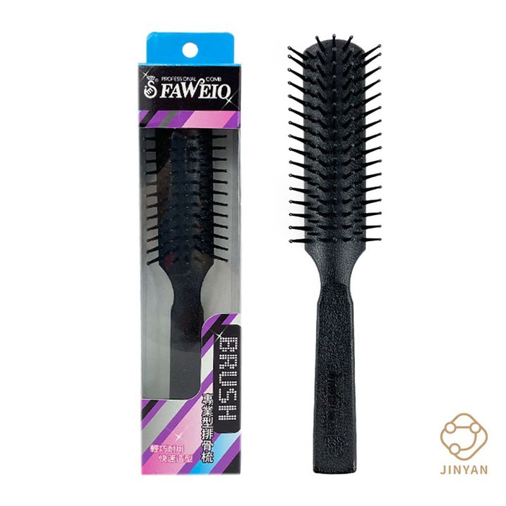 SFAWEIO皮紋排骨梳SM-523-1黑easy封