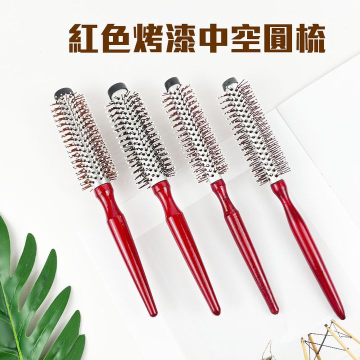 精華時代Eera 紅色烤漆木柄中空梳easy封4