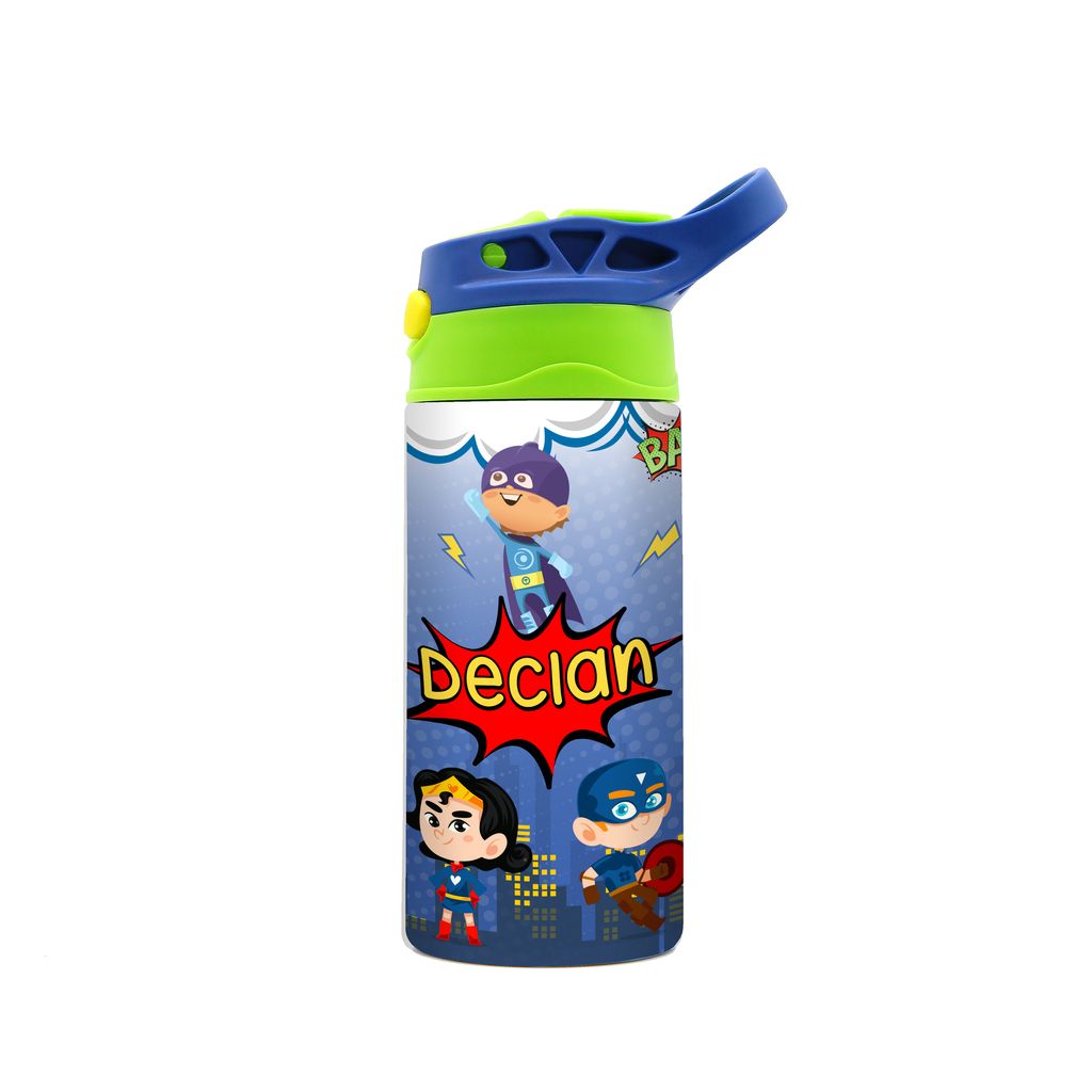 DK -  WaterBottle - Blue Green - Superheroes