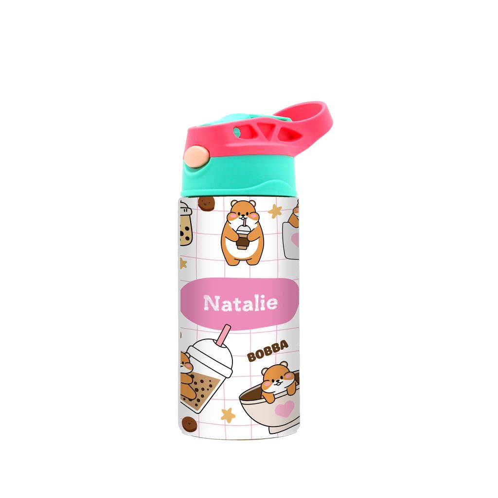 DK -  WaterBottle - Pink green - Bobba Bear - girl