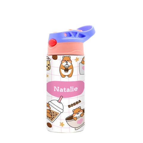 DK -  WaterBottle - Pink Purple - Bobba Bear - girl