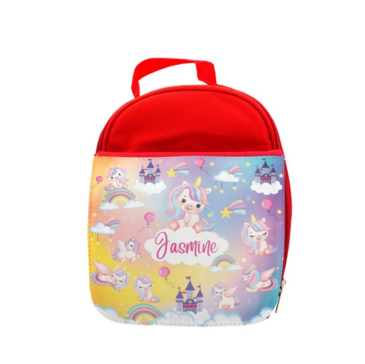 DK - Lunch Bag - red - Unicorn Castle