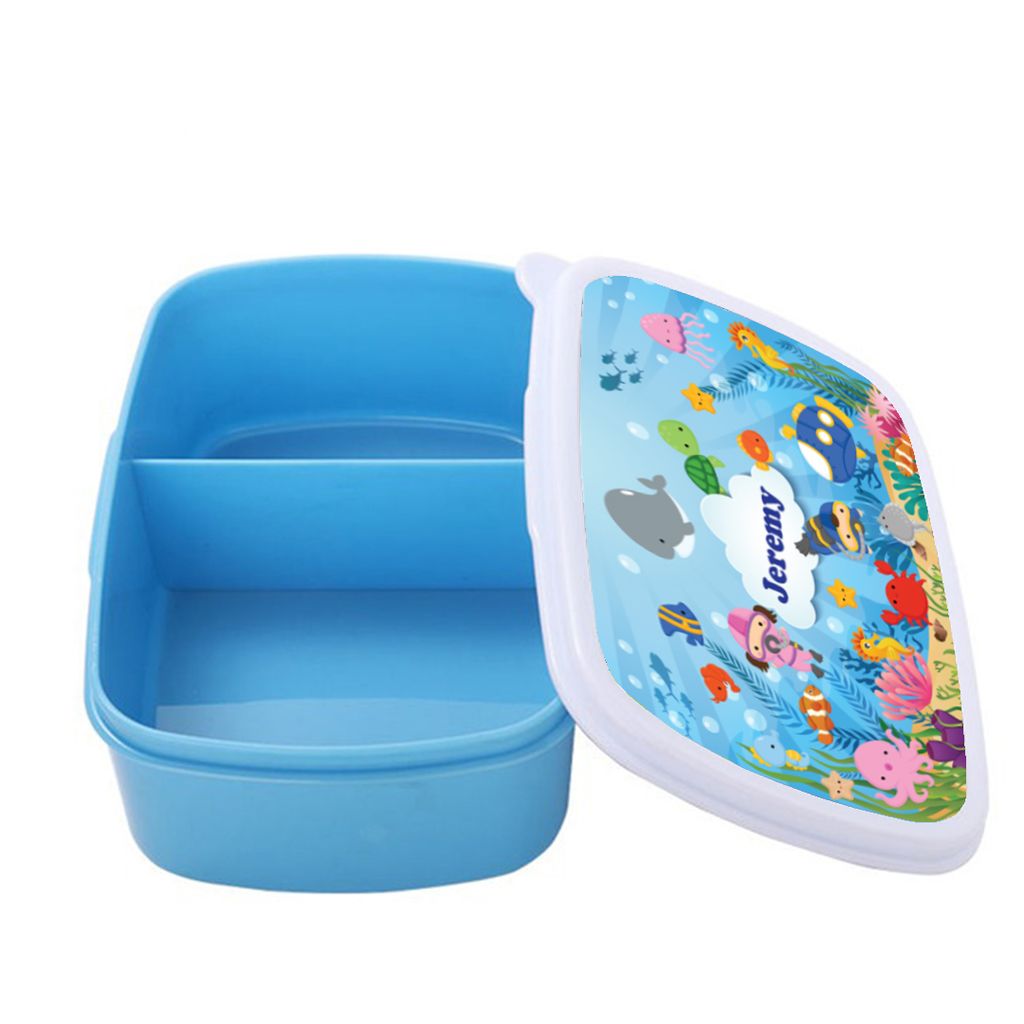 DK - Lunch Box light blue -open lid - Ocean