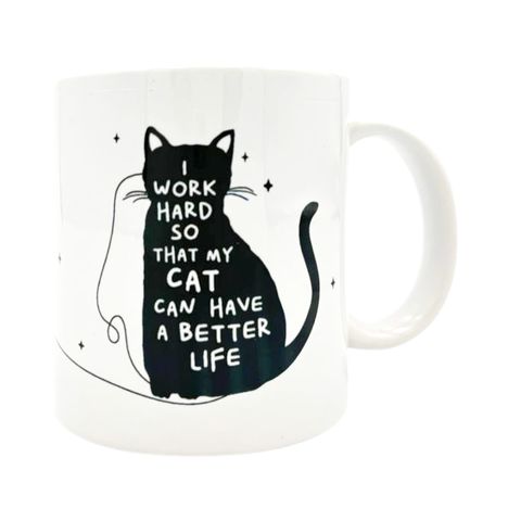 i work so hard so my cat can have a better life mug - front