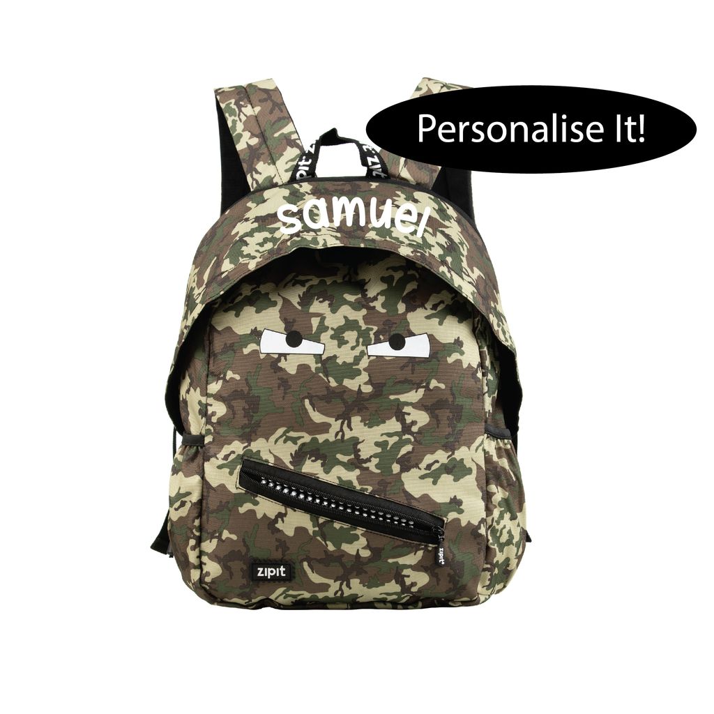 zip it green camo - back pack with name-01 (1)