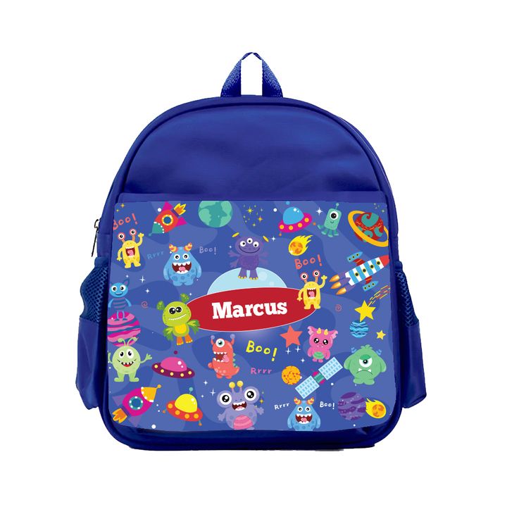 DK - Backpack - front -Blue - little monster - 03