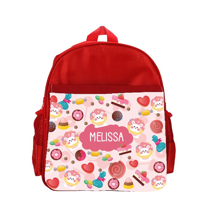 DK - Backpack - front - Red - sweet bunny - 03