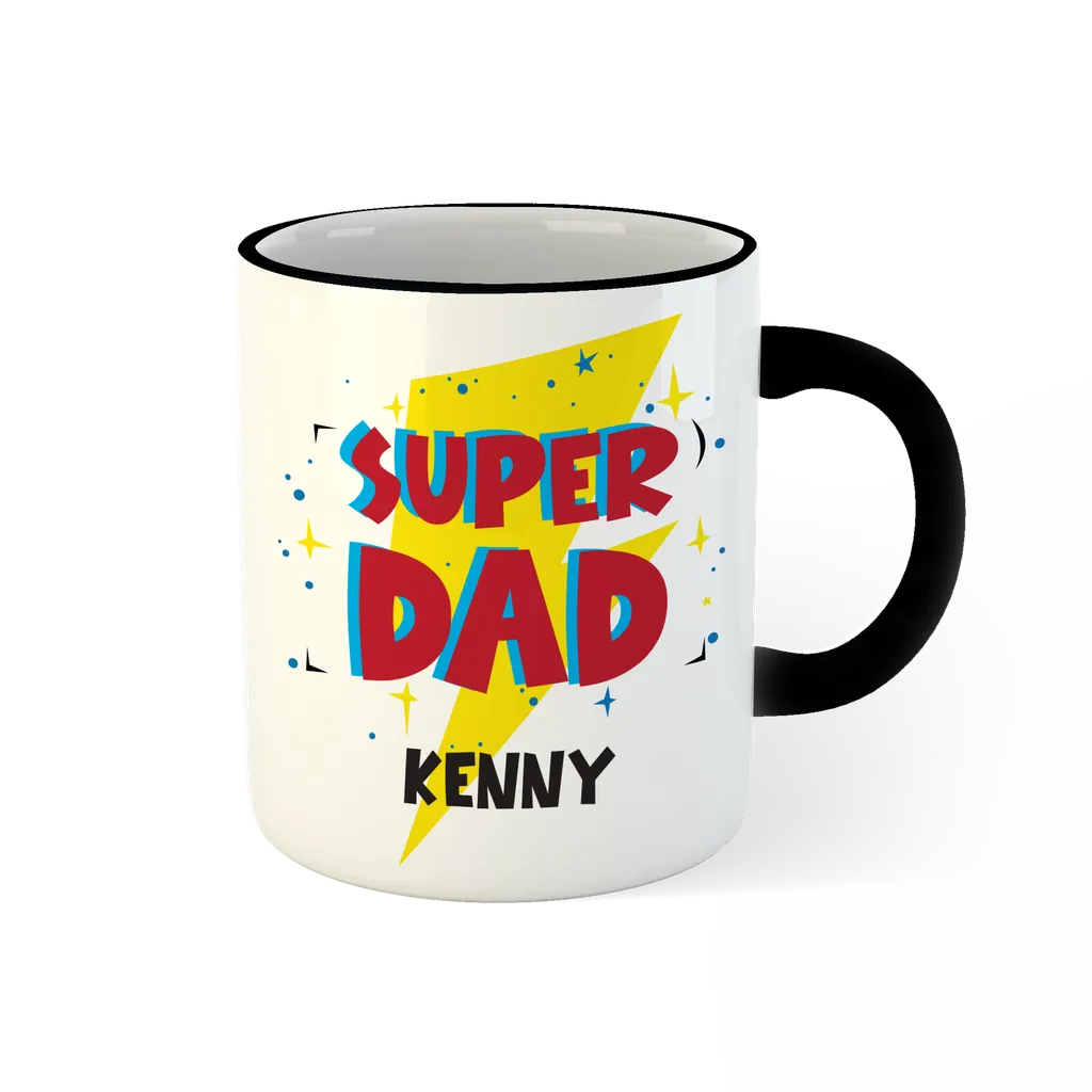 OMG MUG - black front - super dad kenny