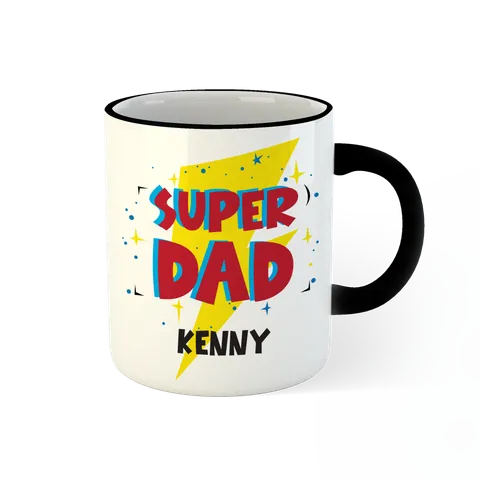 OMG MUG - black front - super dad kenny