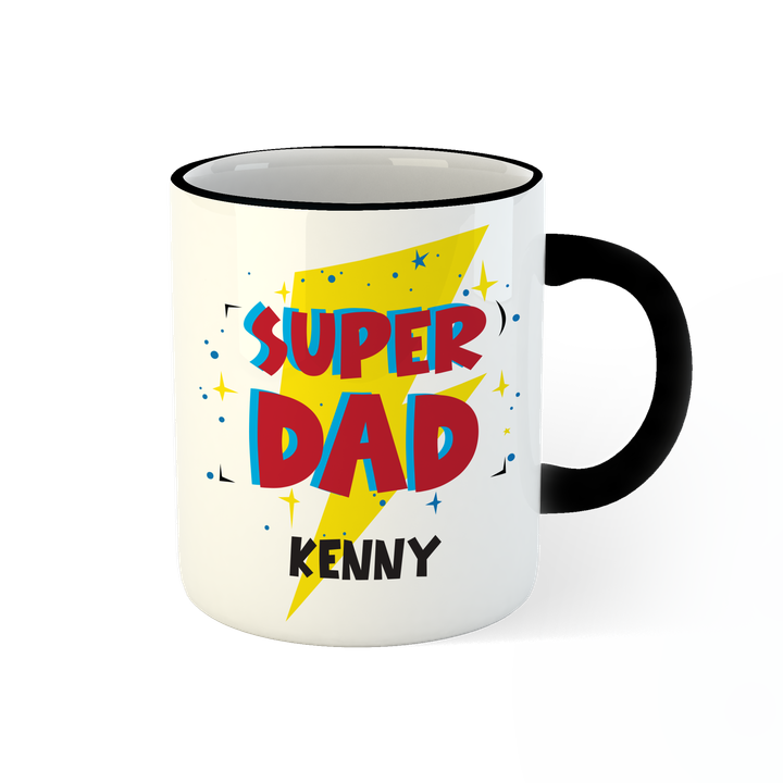 OMG MUG - black front - super dad kenny