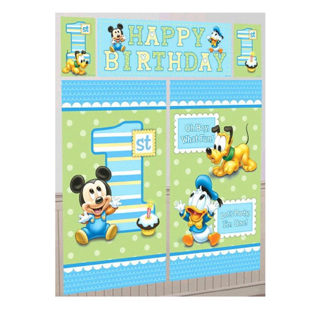 Mickey Mouse 1st Birthday Scene Setter