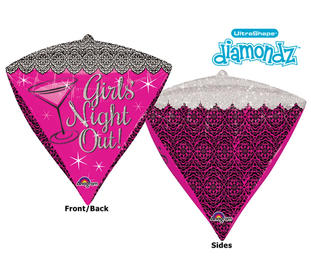 30697-01-17-inches-Ultrashape-Diamondz-Girls-Night-Out-Packaged-balloons
