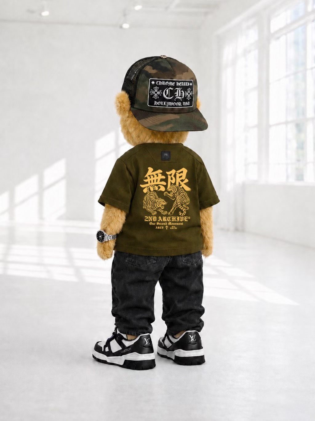 2ND-ARCHIVE-雙虎無限圖騰落肩五分袖Tee-JOICE-KOREA韓國選品
