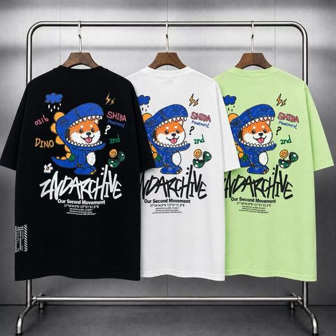 2nd-archive-shiba-dino-graffiti-oversized-tee-mint-black-white-joice-korea4