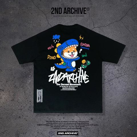 2nd-archive-shiba-dino-graffiti-oversized-tee-mint-black-white-joice-korea11