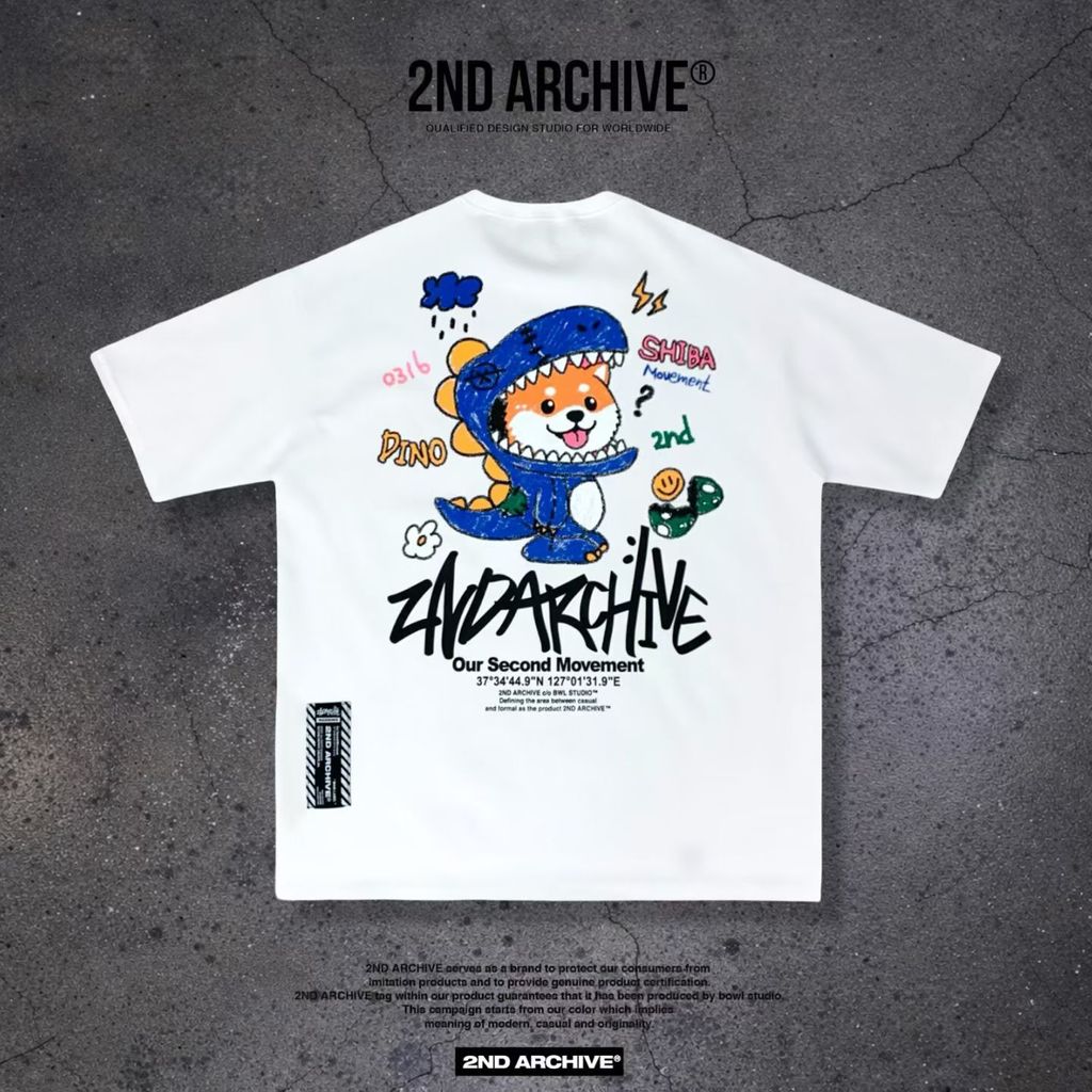 2nd-archive-shiba-dino-graffiti-oversized-tee-mint-black-white-joice-korea15