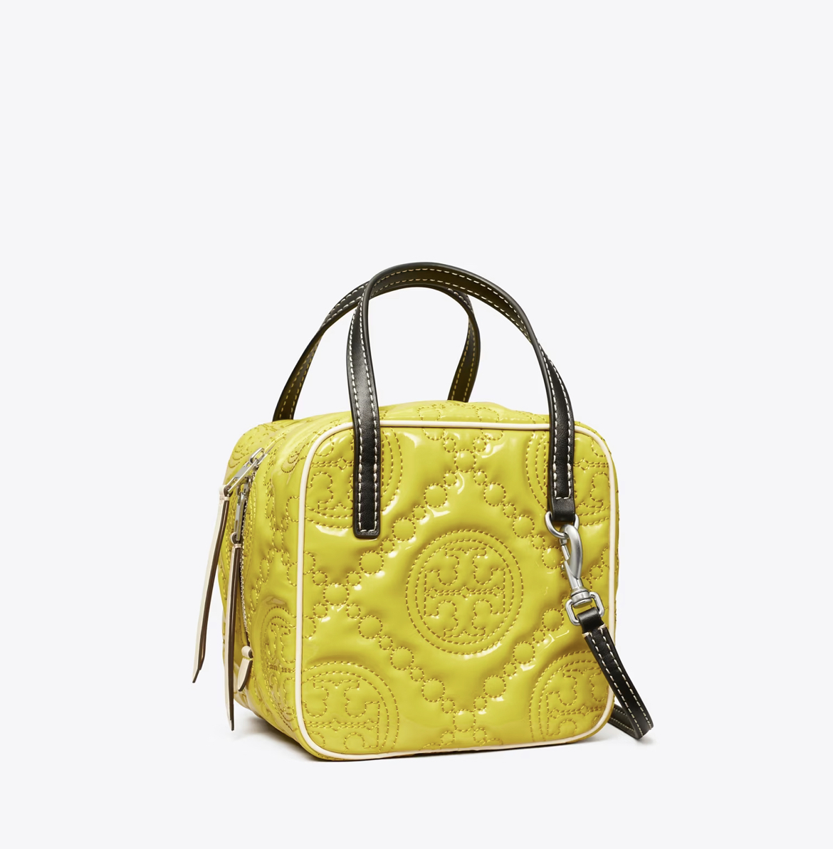 TORY BURCH T Monogram Embroidered Patent Cube – Vinee Bag