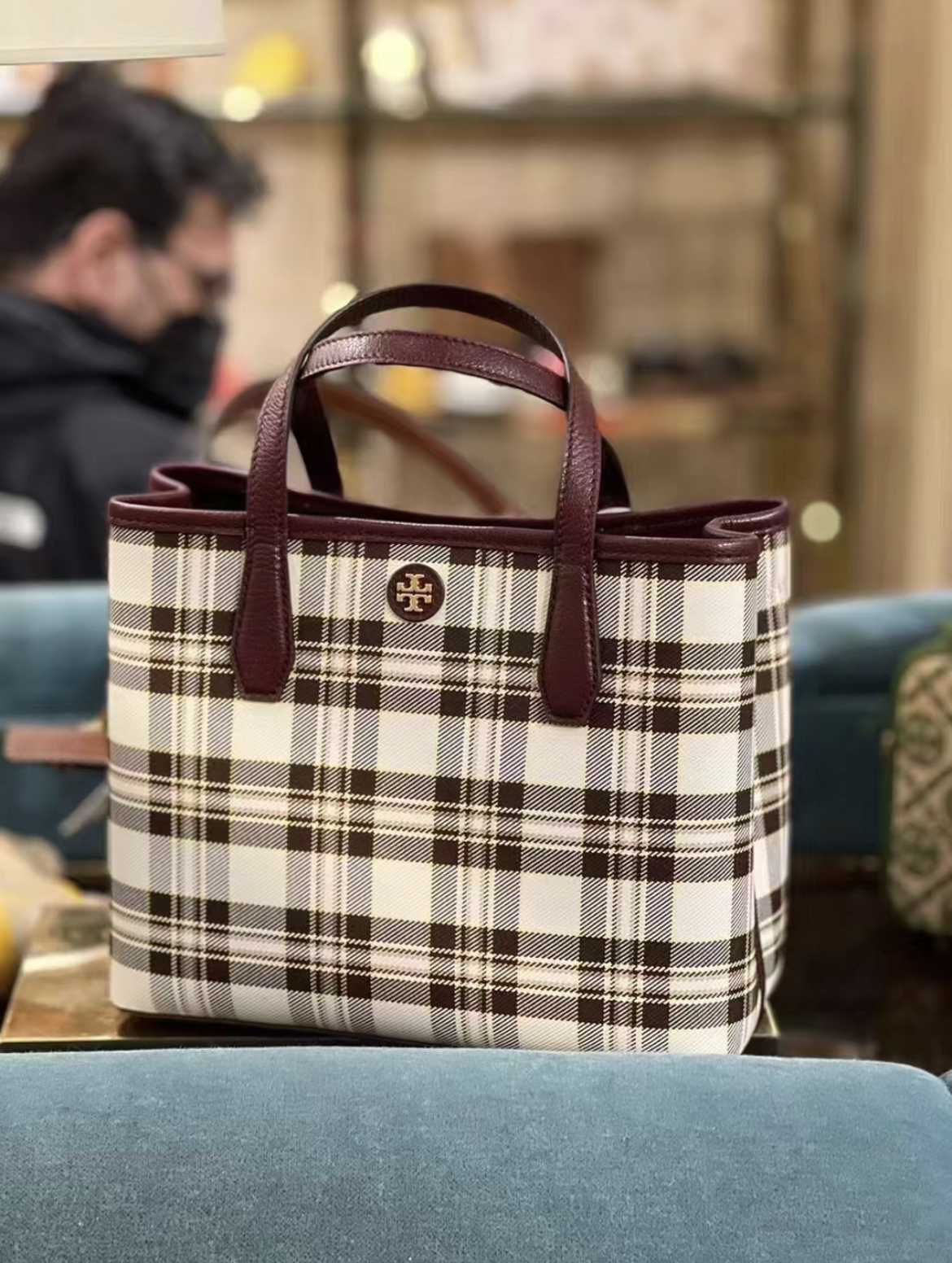 Tory Burch Blake Small Plaid Tote