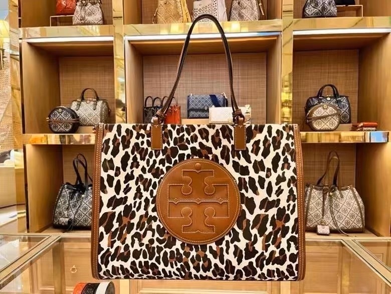 TORY BURCH Ella Leopard Canvas Tote Bag – Vinee Bag