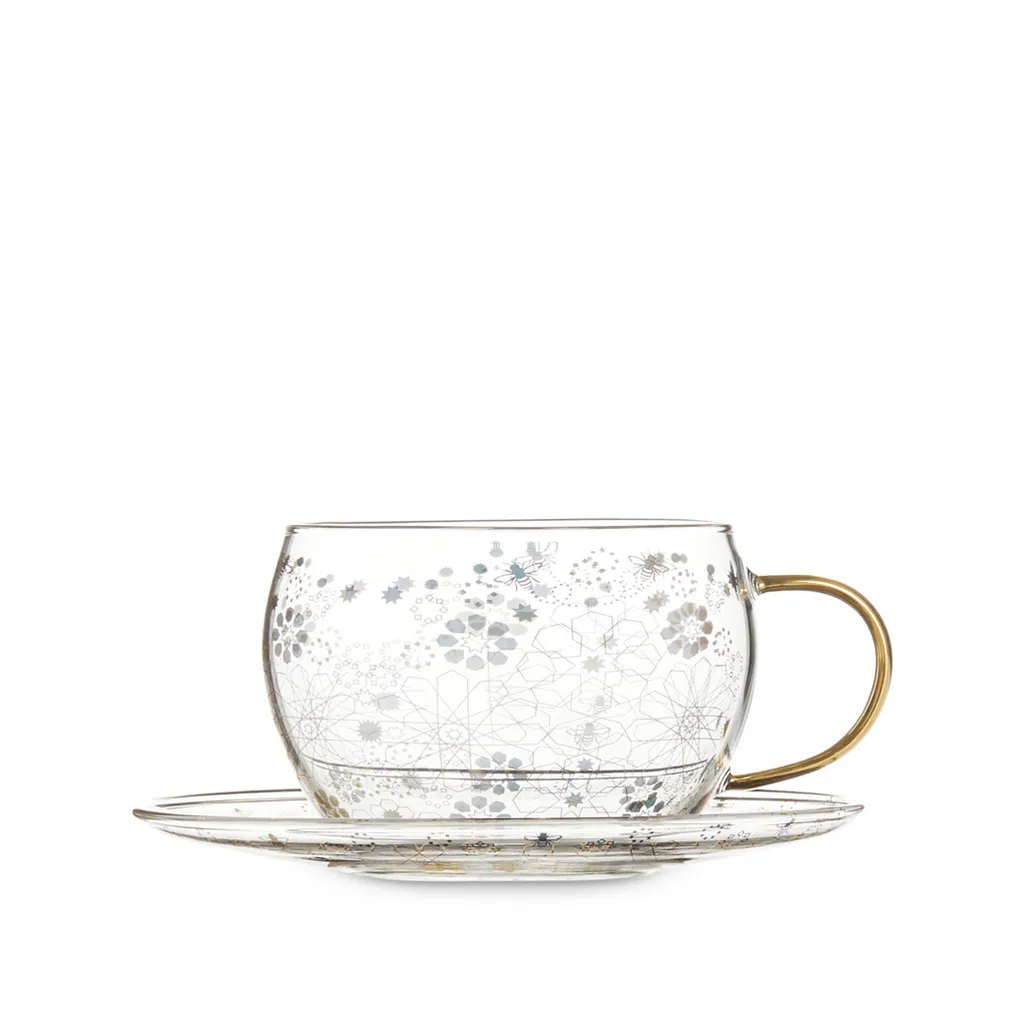 H205BG018_bee_moroccan_glass_cup_and_saucer_front